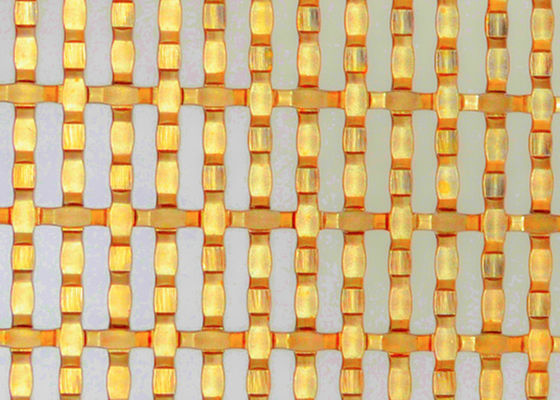 De gouden Ruimteverdelers van Roestvrij staal Architecturale Mesh Decorative Woven Wire For