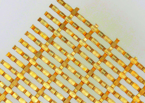 De gouden Ruimteverdelers van Roestvrij staal Architecturale Mesh Decorative Woven Wire For