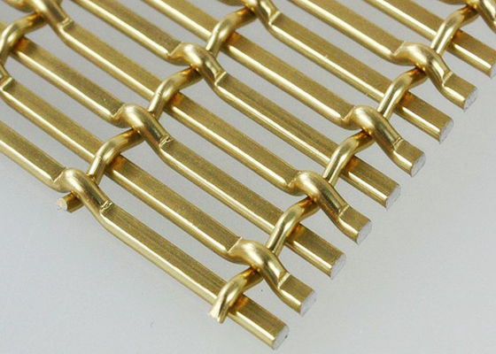 Gouden Kleur die Decoratieve Geweven Draad Mesh Aluminum For Ceilings anodiseren