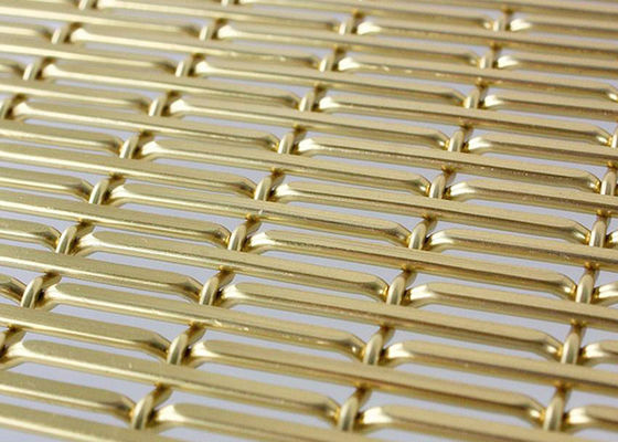 Gouden Kleur die Decoratieve Geweven Draad Mesh Aluminum For Ceilings anodiseren