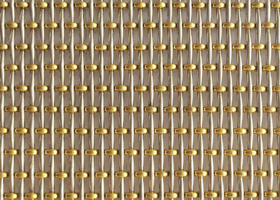 3.2mm van het de Decoratieslot van de Messingsparel de Golfplaatdraad Mesh Woven Stairs Railing