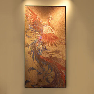 Artistieke Metal Mesh Feature Wall - Aangepaste Phoenix-interieurdecoratie