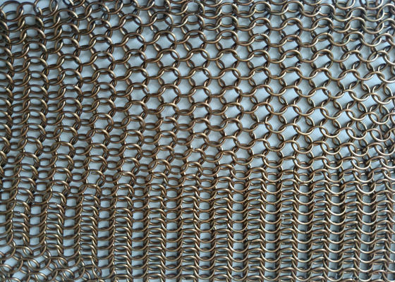 De antieke Post Ring Mesh Curtain Facade Architectural Decoration van de Messingsketting